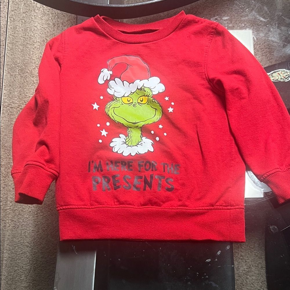 Festive Red Kids Sweatshirt with Holiday Character